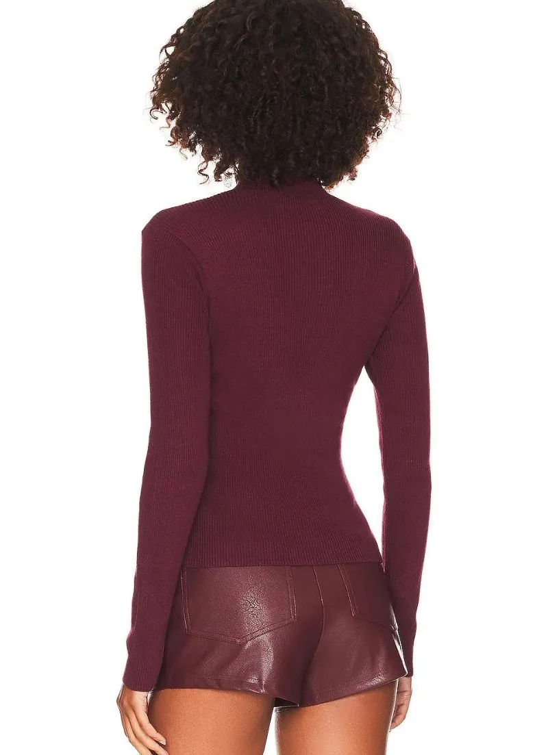 Long Sleeve Mock Rib Top