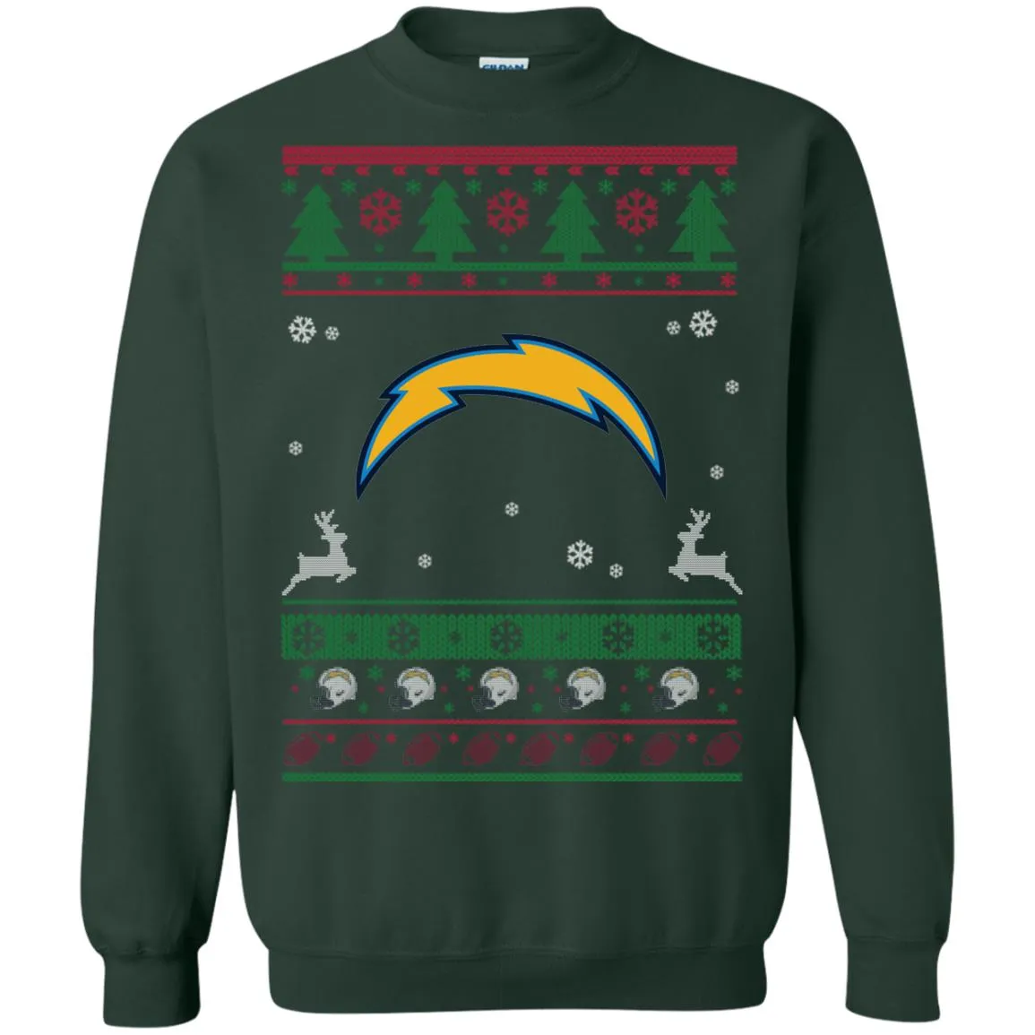 Los Angeles Chargers Logo Football Teams Ugly Christmas Sweater Unisex Crewneck Pullover Sweatshirt