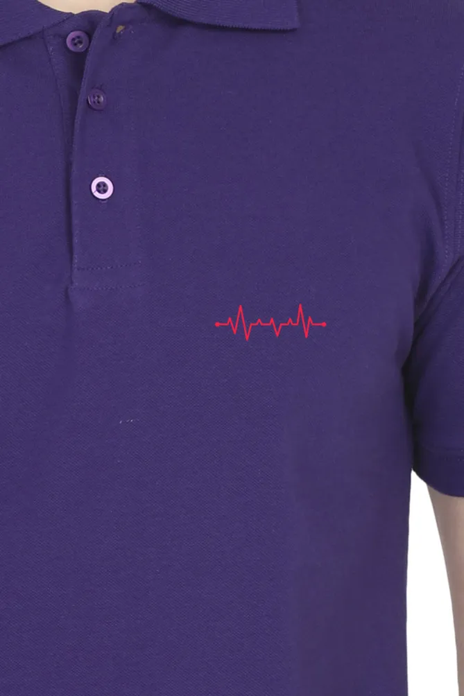 Male Polo Half Sleeve T-Shirt - Heart Beat