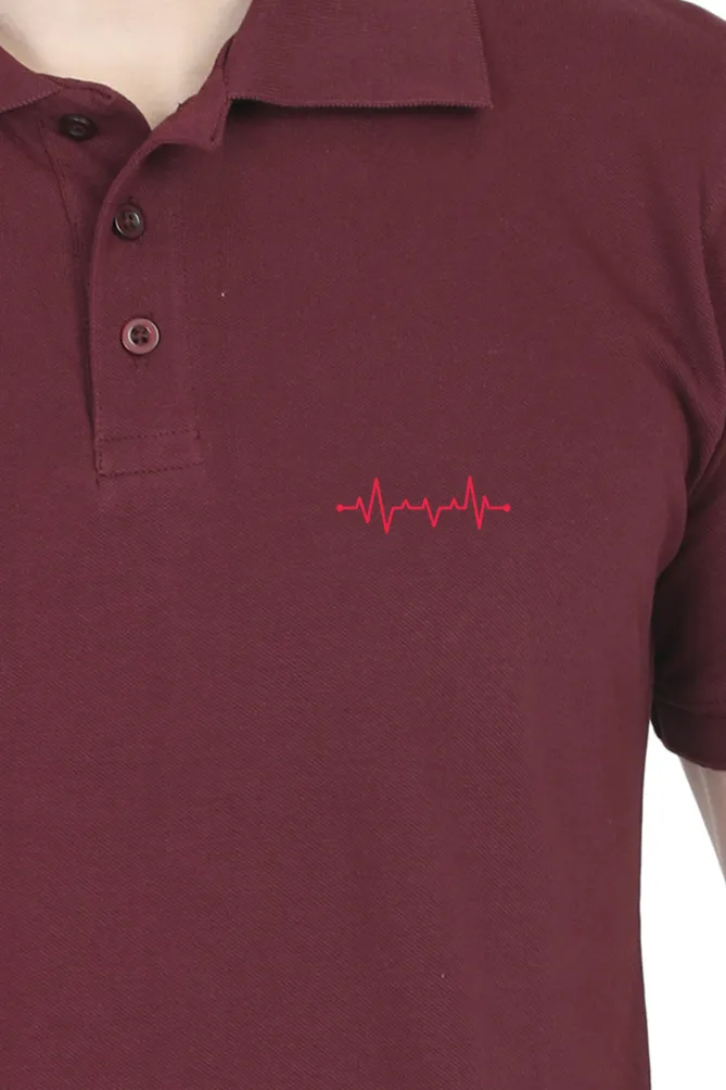 Male Polo Half Sleeve T-Shirt - Heart Beat