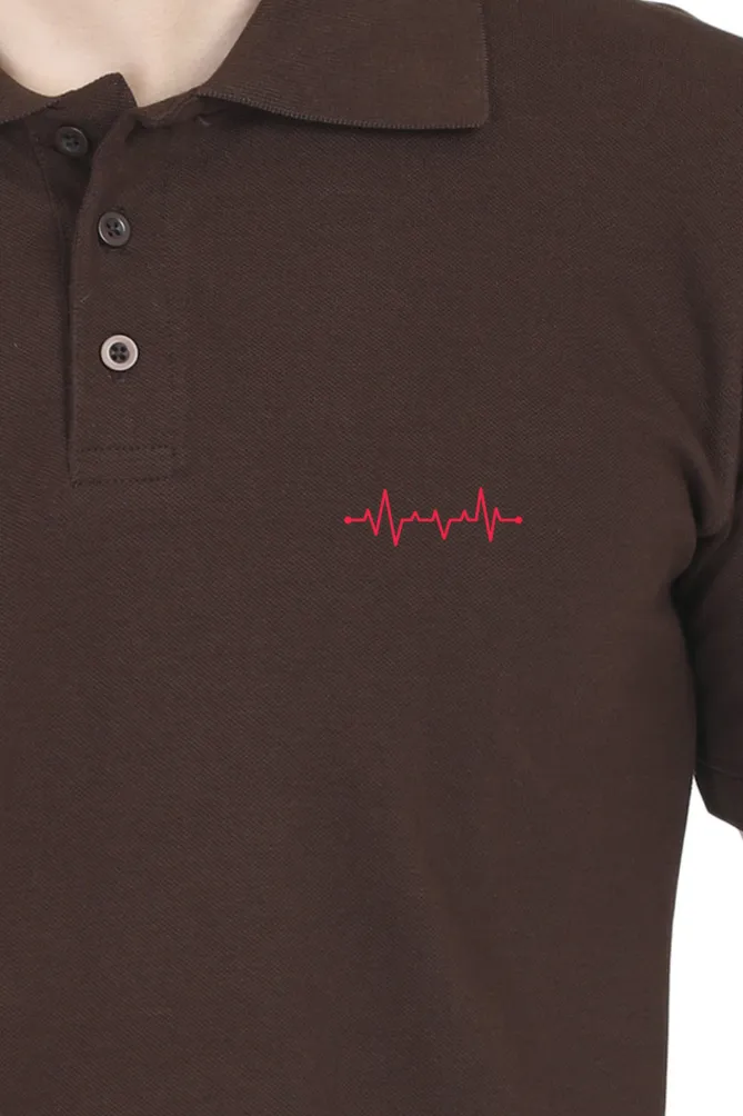 Male Polo Half Sleeve T-Shirt - Heart Beat
