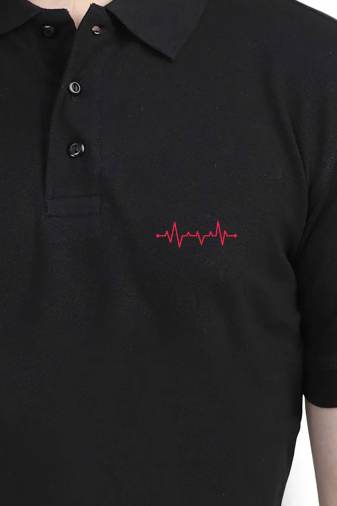 Male Polo Half Sleeve T-Shirt - Heart Beat