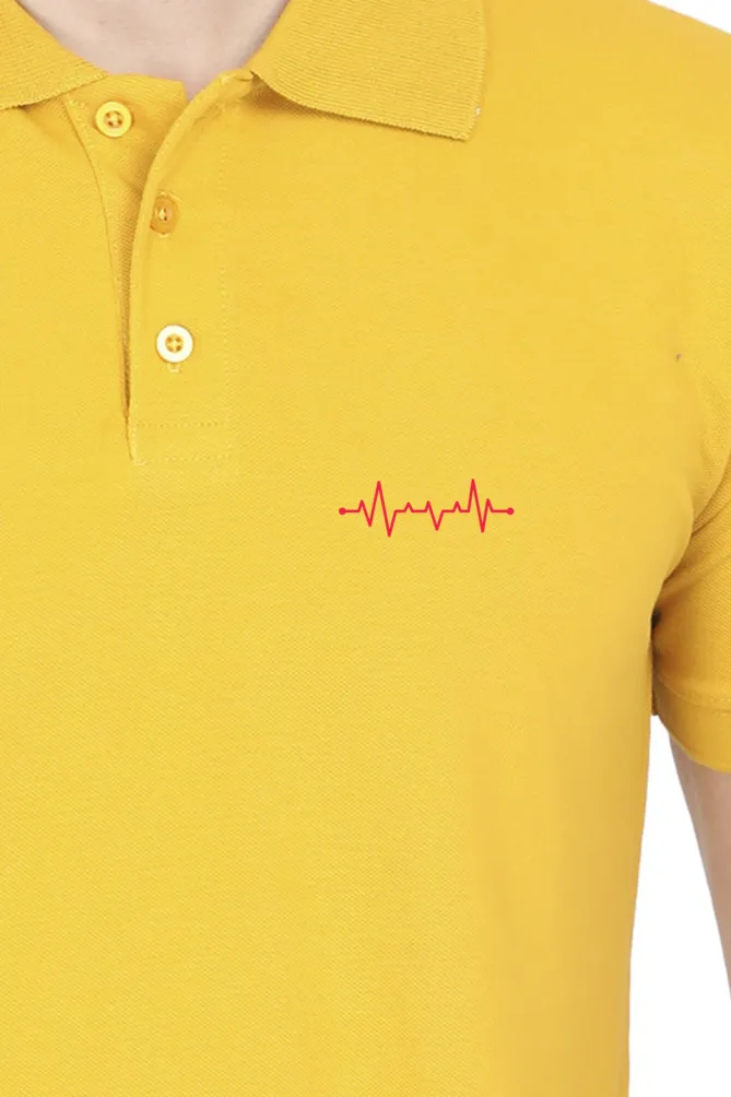 Male Polo Half Sleeve T-Shirt - Heart Beat