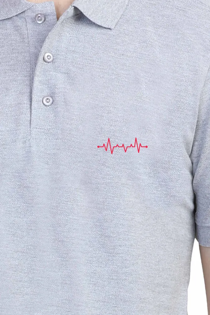Male Polo Half Sleeve T-Shirt - Heart Beat