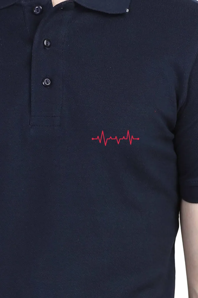 Male Polo Half Sleeve T-Shirt - Heart Beat