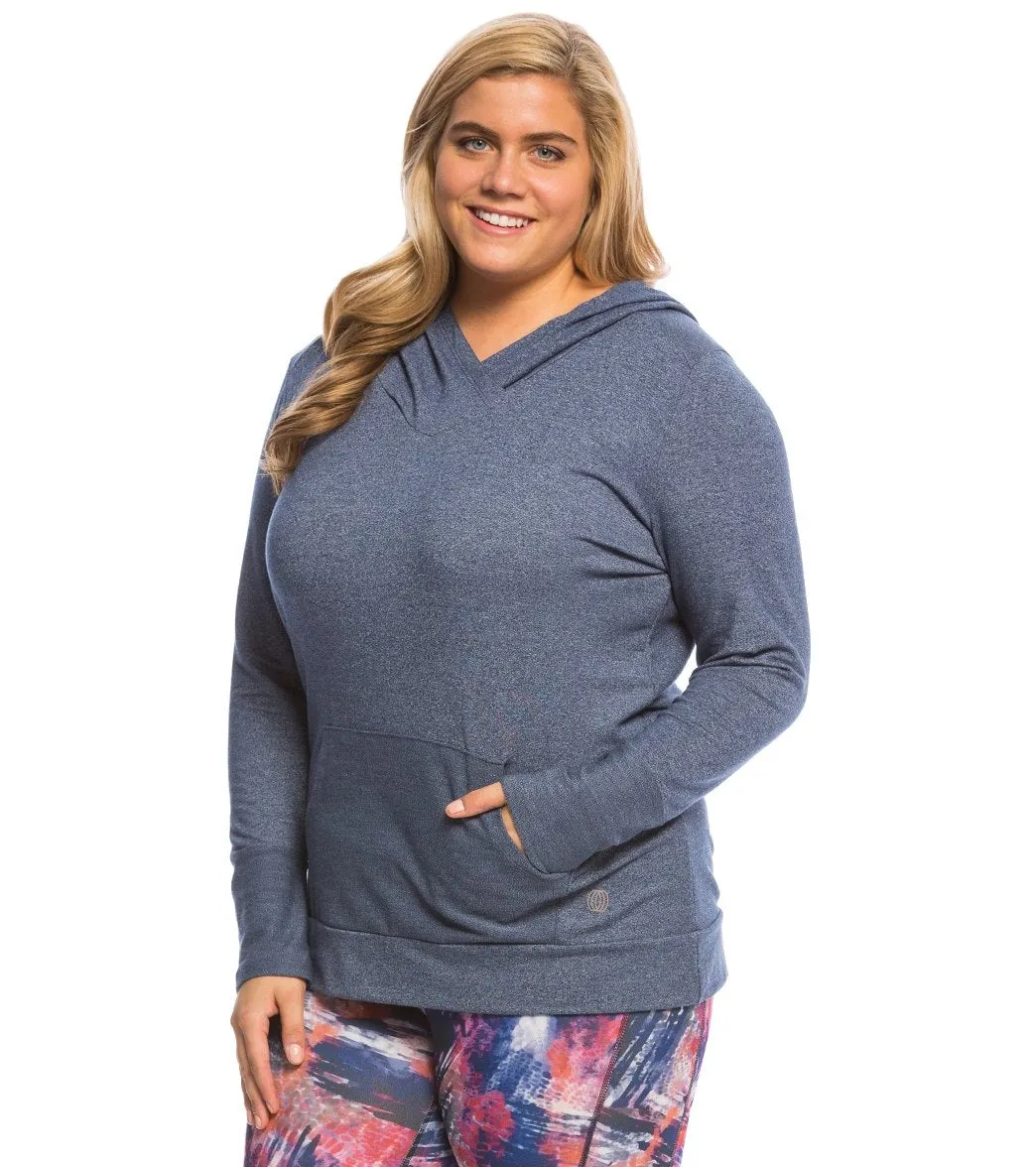 Marika Plus Size Surplice Cowl Hoodie Tunic