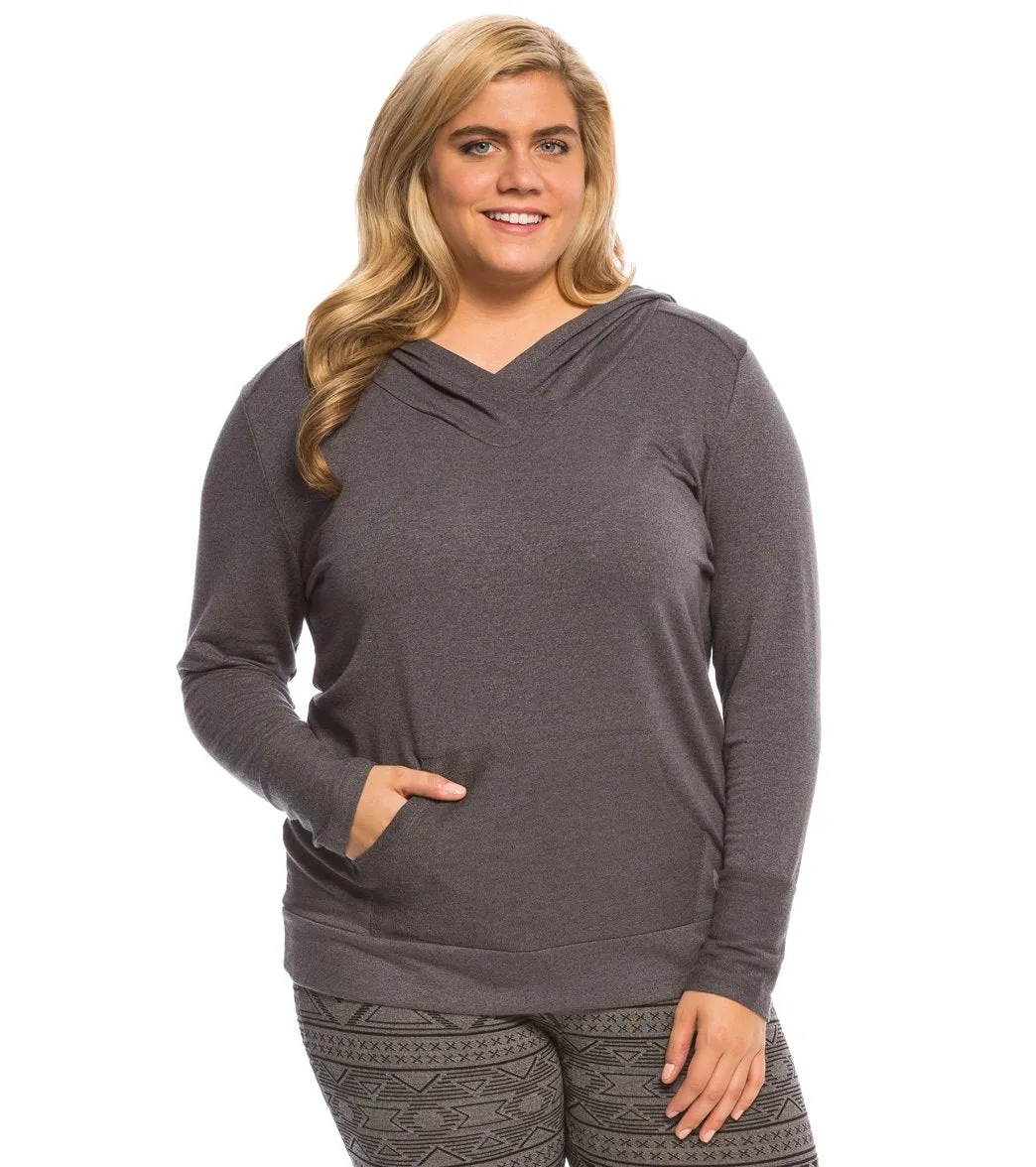 Marika Plus Size Surplice Cowl Hoodie Tunic