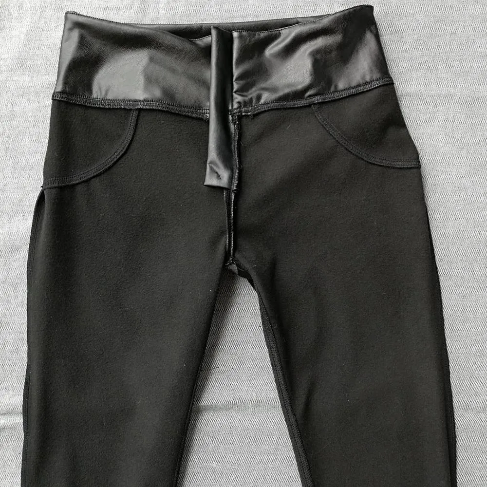 Melody Shaping Pants Black High Waist Faux Leather
