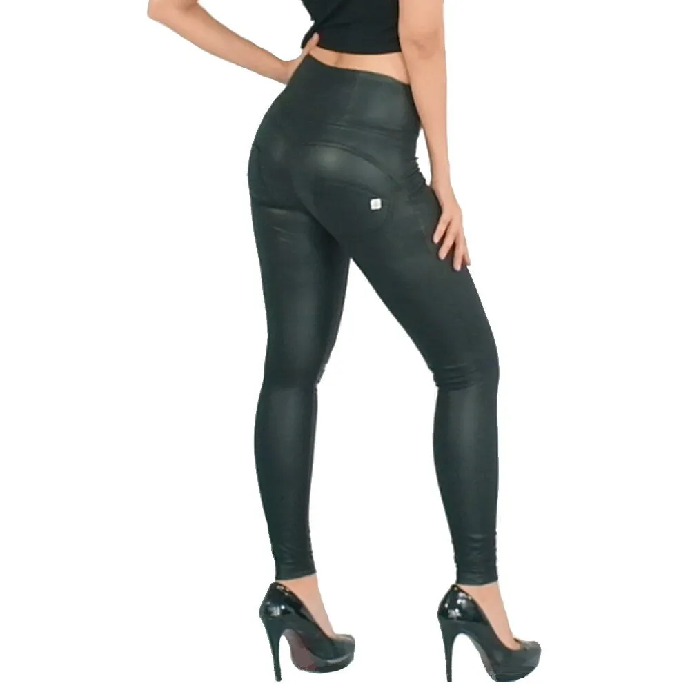 Melody Shaping Pants Black High Waist Faux Leather