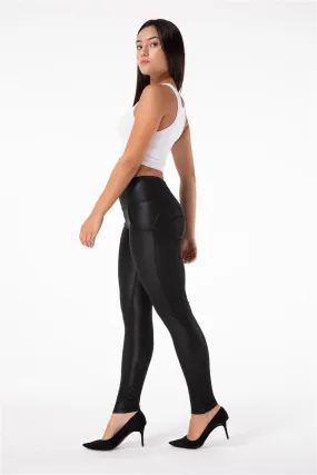 Melody Shaping Pants Black High Waist Faux Leather