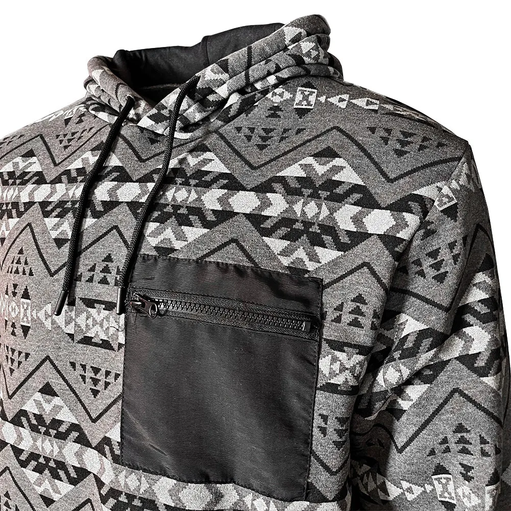 Men's Hoodie Graphic Geo Tribal Front Pocket Pullover Drawstring Hoodie Jacket