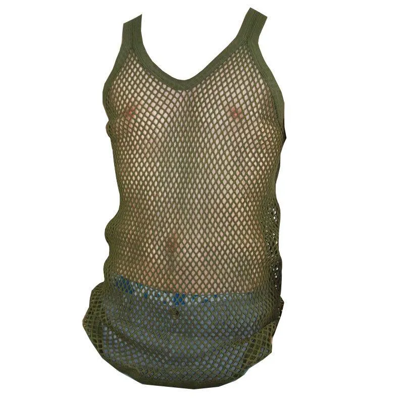 Mens String Mesh Vest 100% Cotton Mesh Fish Net Fitted String Vest Size-M To XL
