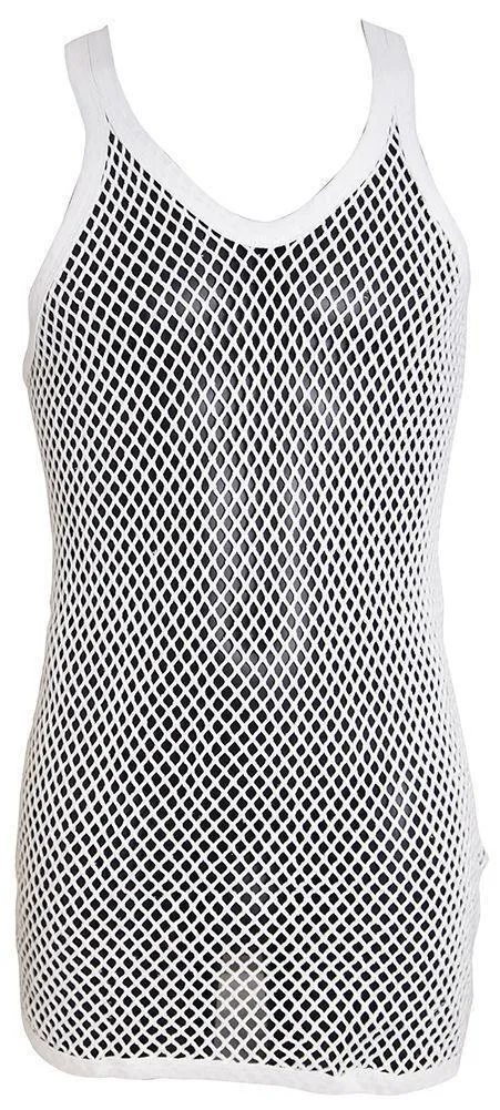 Mens String Mesh Vest 100% Cotton Mesh Fish Net Fitted String Vest Size-M To XL