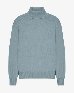 Merino Wool Turtleneck - Stone Blue