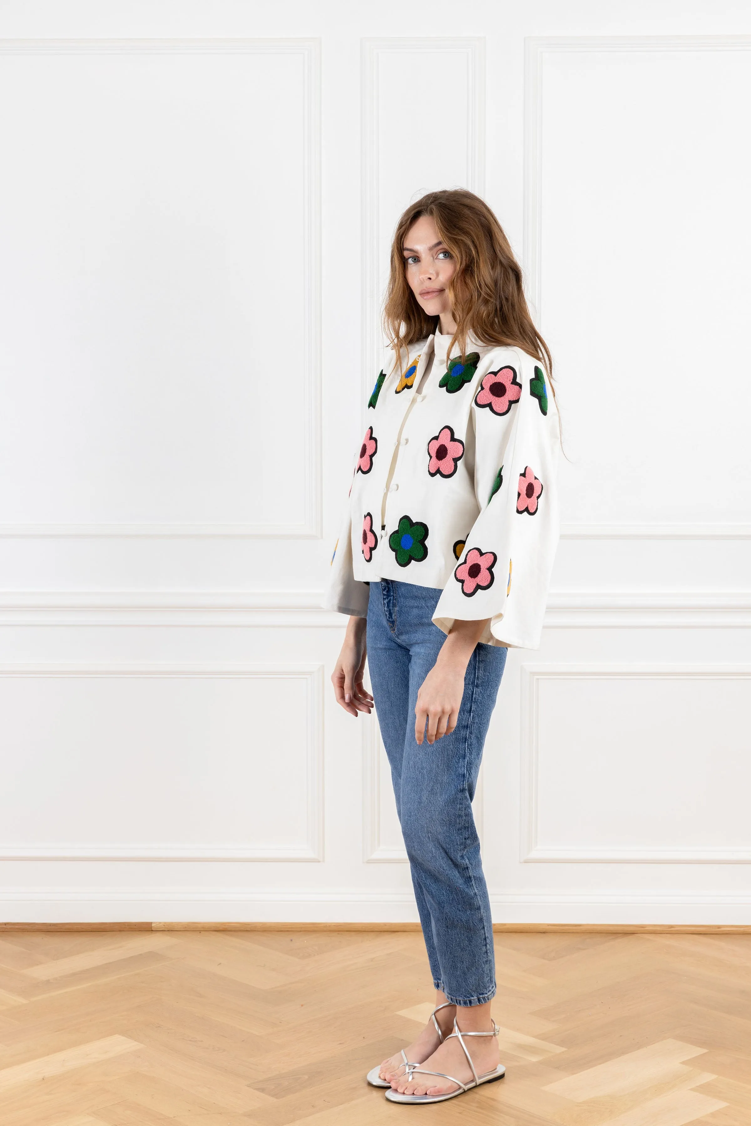 Mod Floral Patch Cropped Jacket