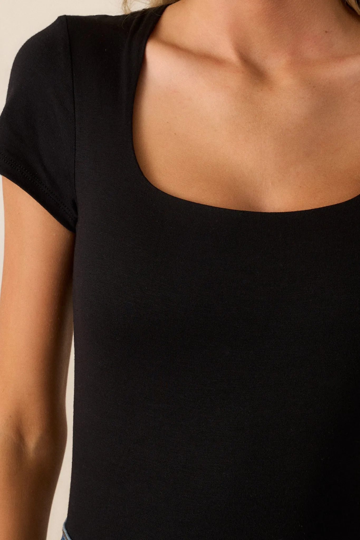 Morning Light Black Short Sleeve Bodysuit