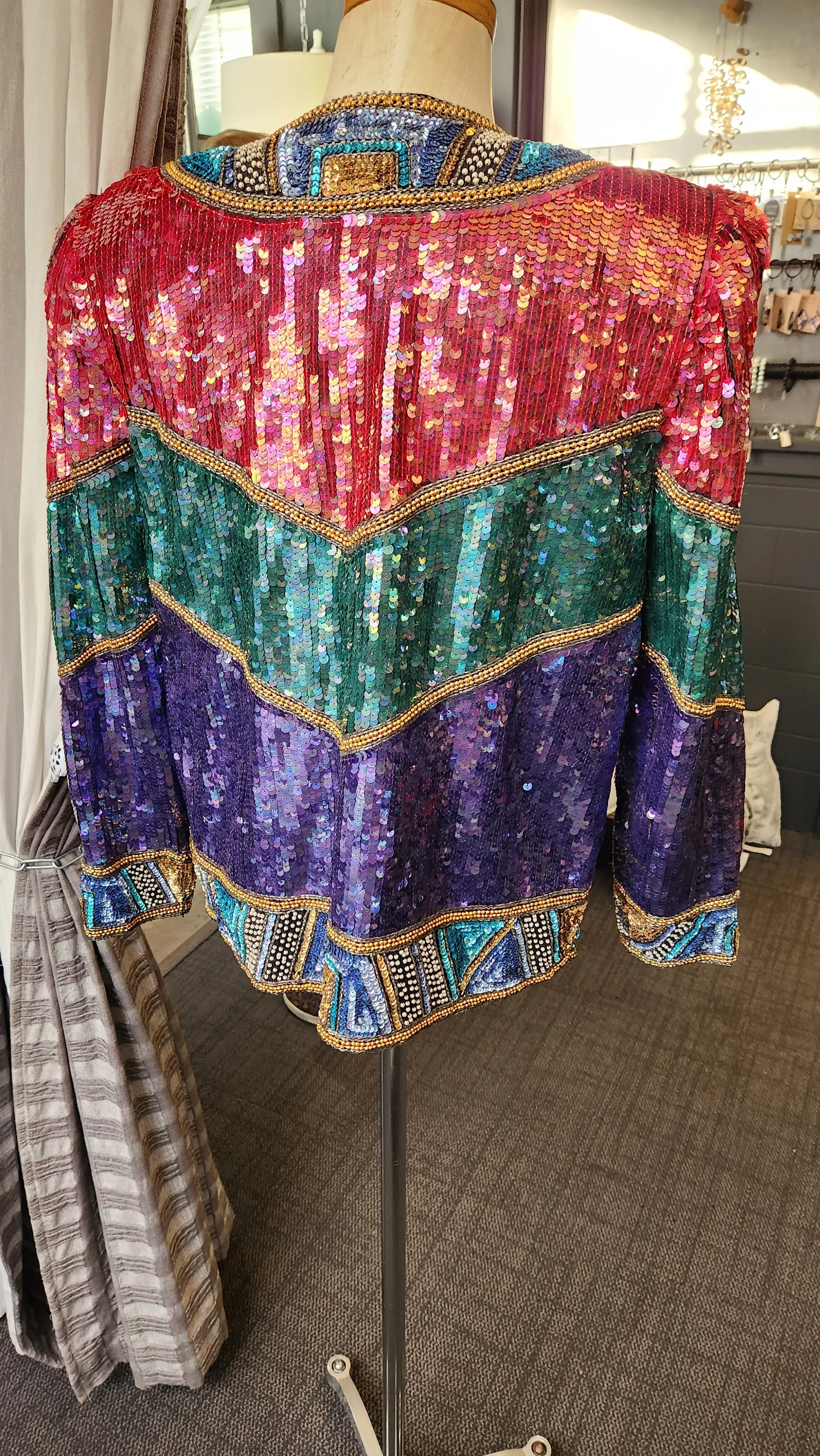 Multicolor Laurence Kazar Sequin Jacket