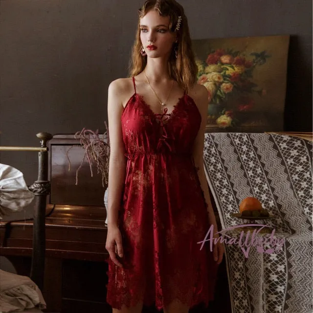 Nadia Floral Lace Night Slip Dress