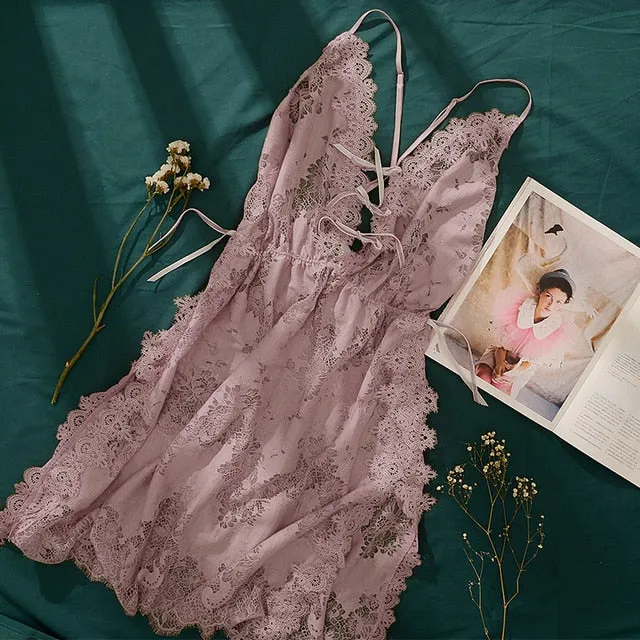 Nadia Floral Lace Night Slip Dress