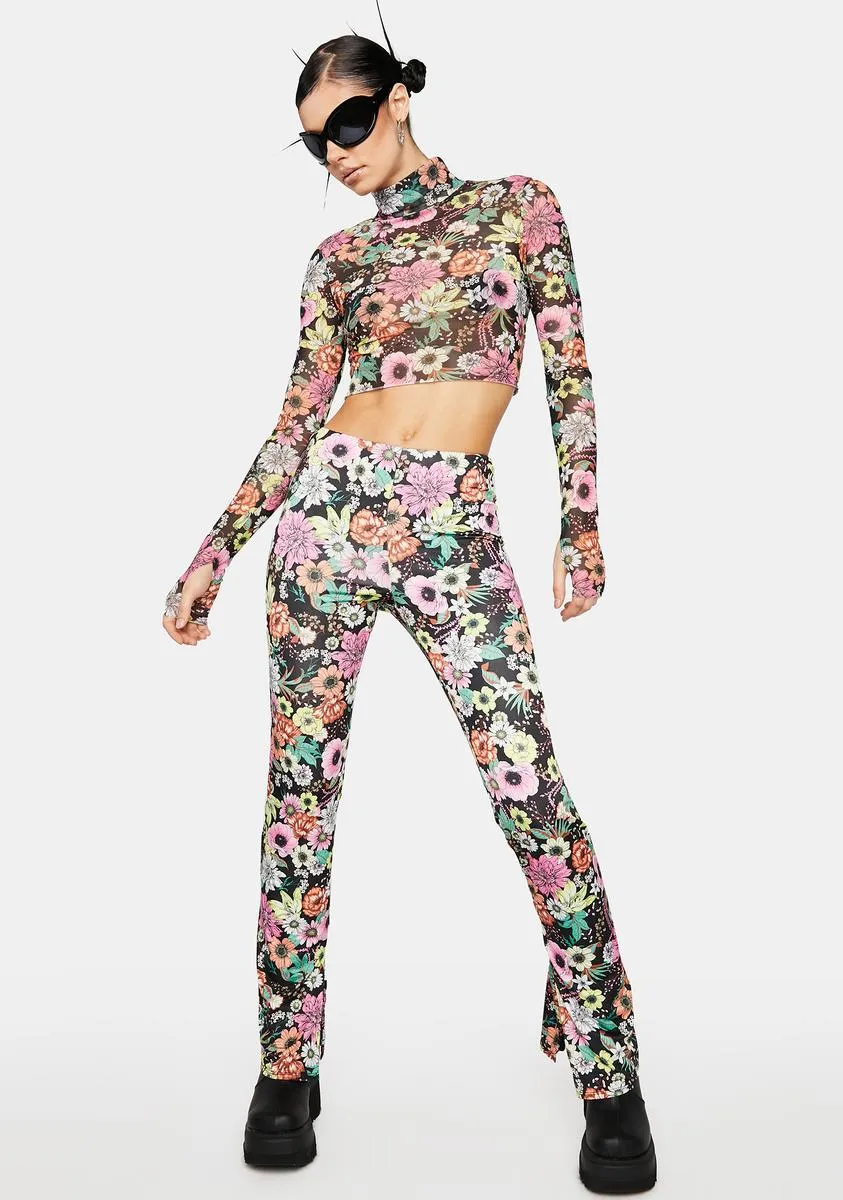 Noir Garden Micaela Mesh Turtleneck Top
