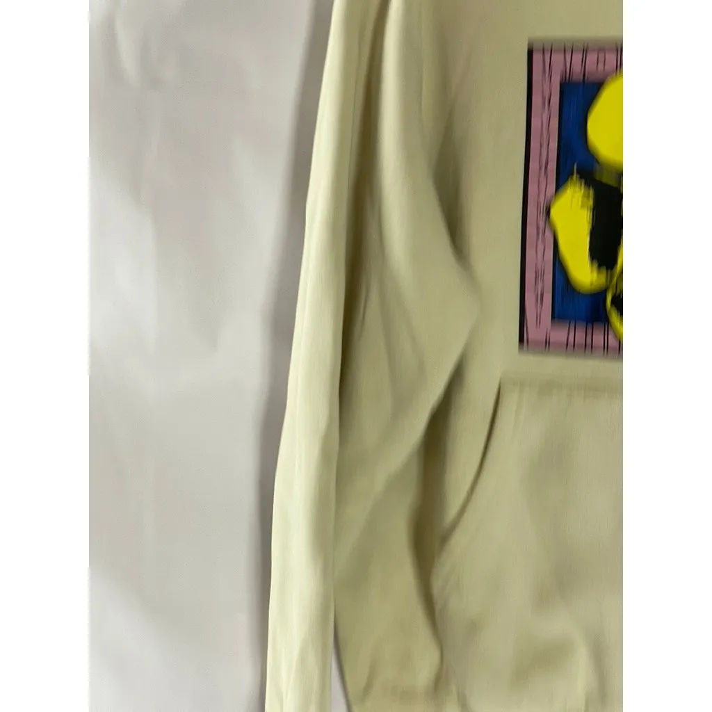 OBEY Men's Beige We Make The Flowers Grow Graphic Hoodie SZ M