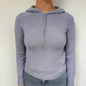 Pale Purple Cashmere Hoodie Jumper Small