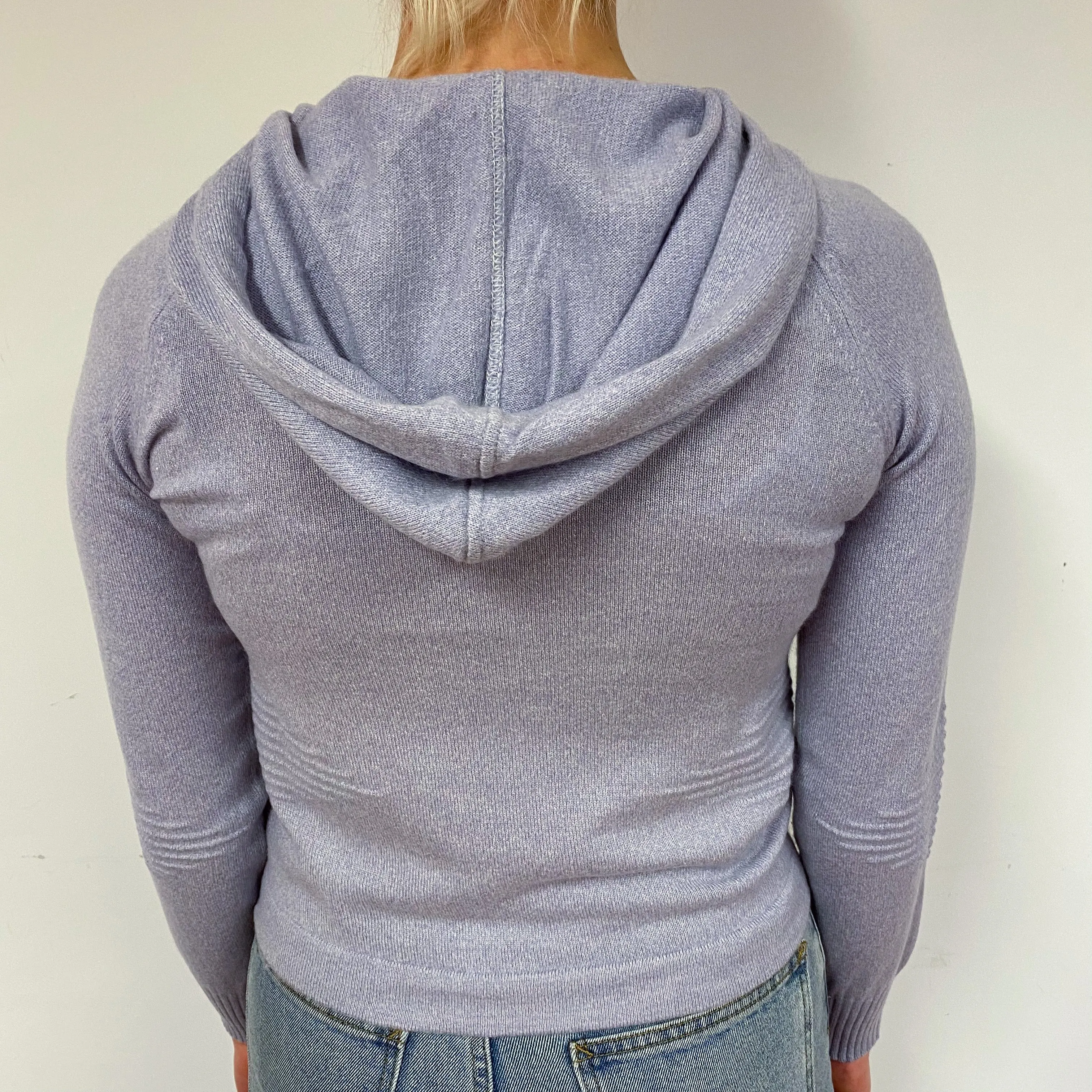 Pale Purple Cashmere Hoodie Jumper Small
