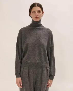 Paloma Turtleneck Sweater in Dark Heather Grey