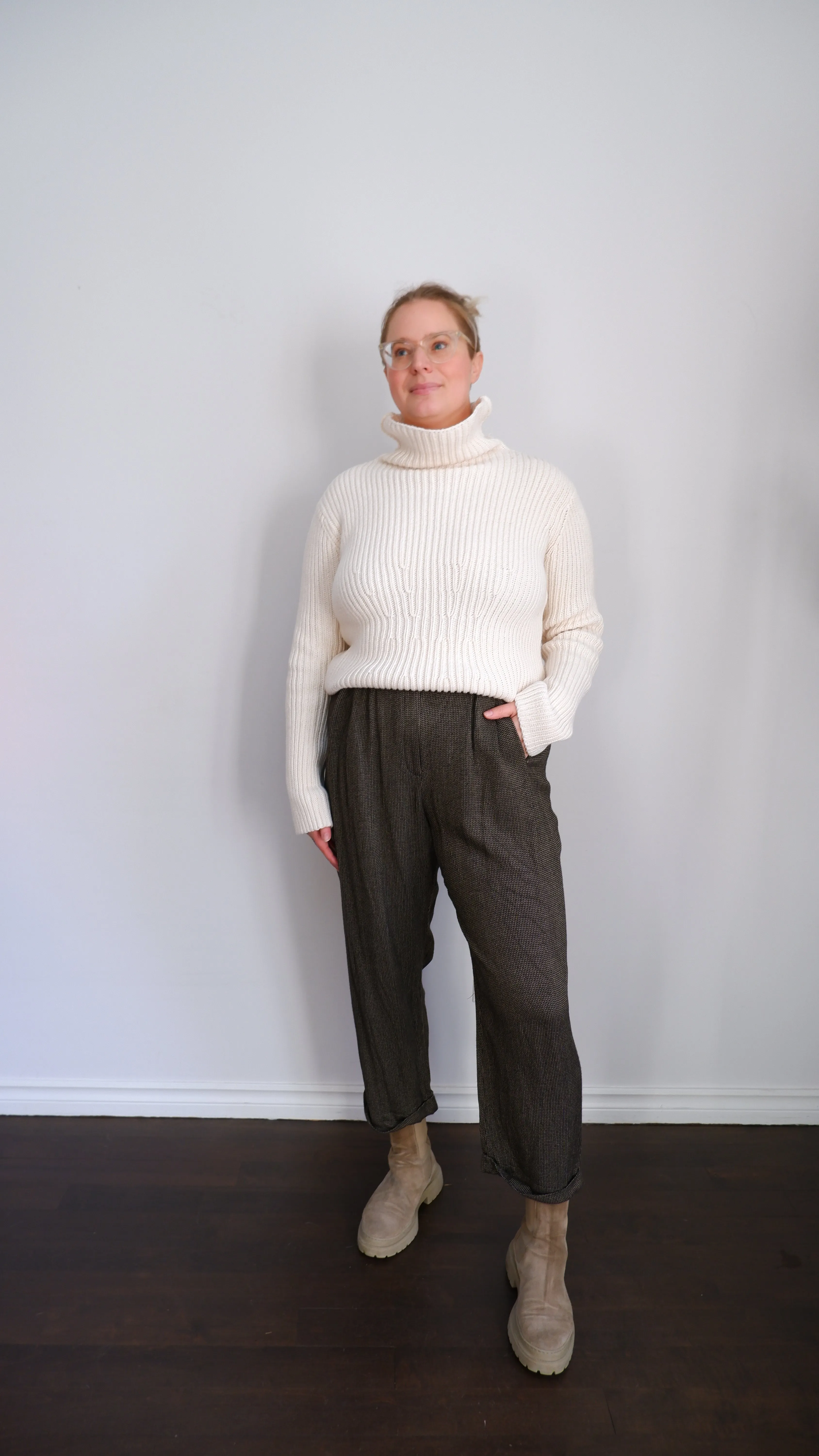 Part Two Chunky Ribbed Turtleneck - L
