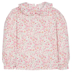 Pemberley Floral Ruffled Peter Pan Blouse