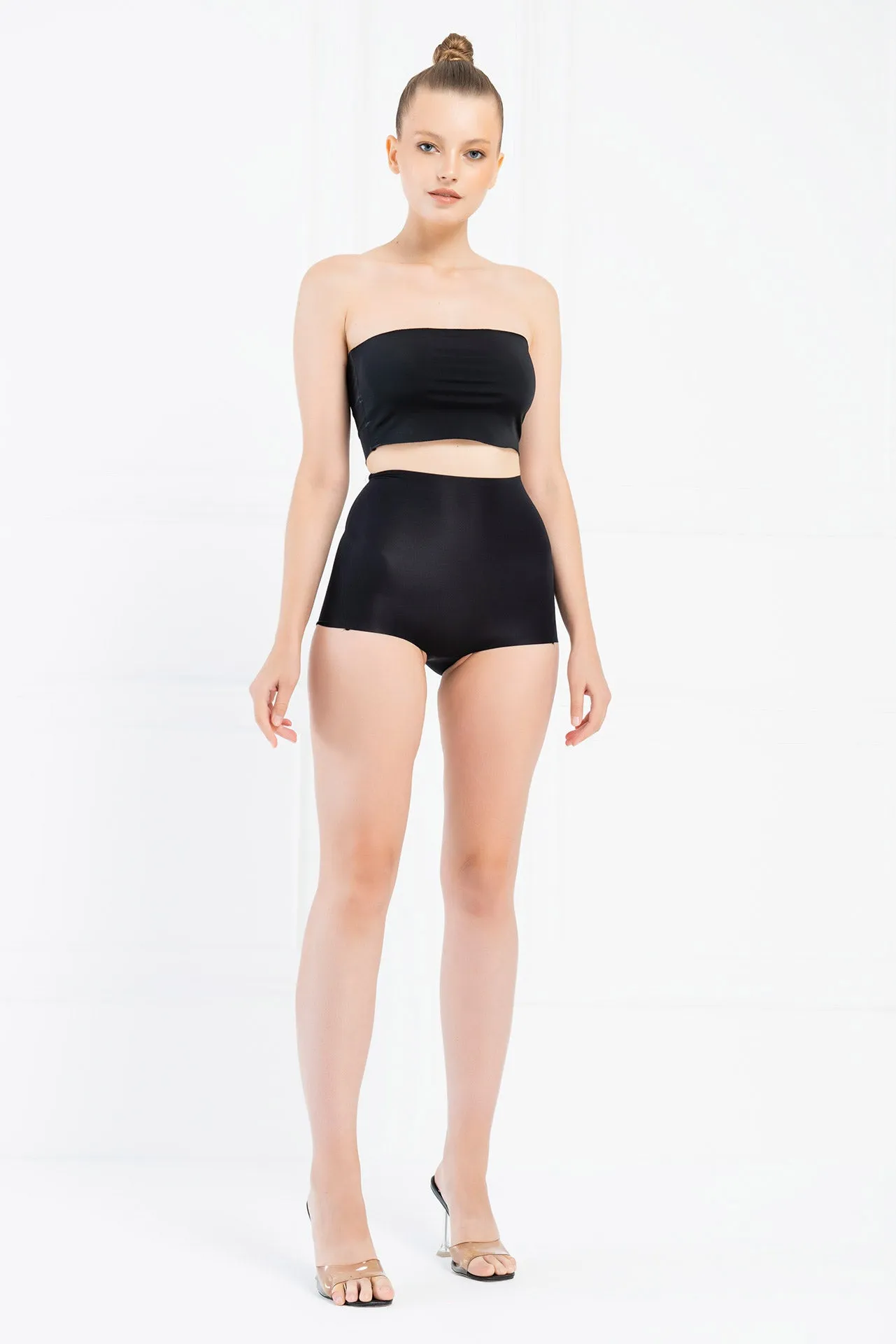 Perfect High Waist Cheeky Briefs - Black