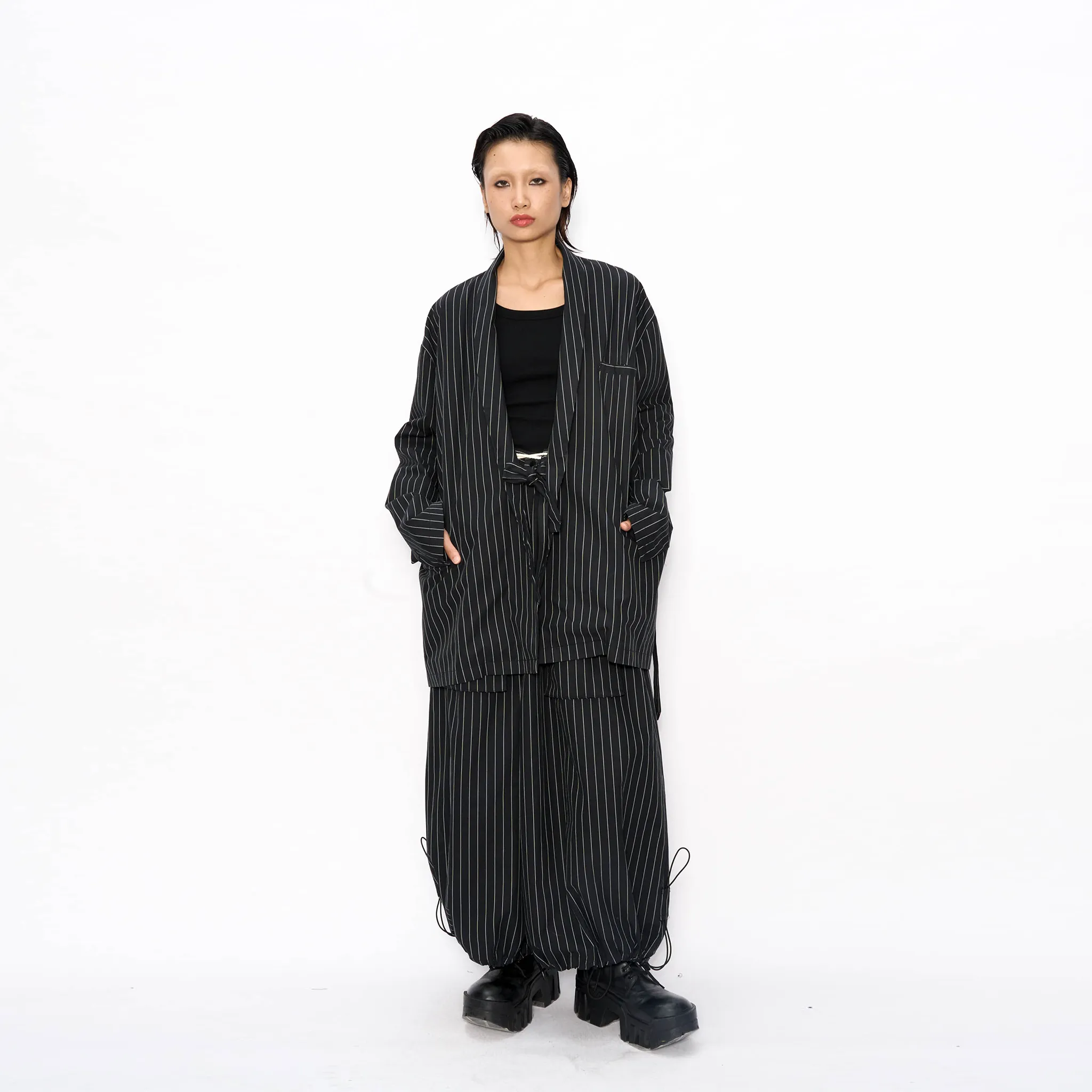 Pinstripe Kimono Jacket