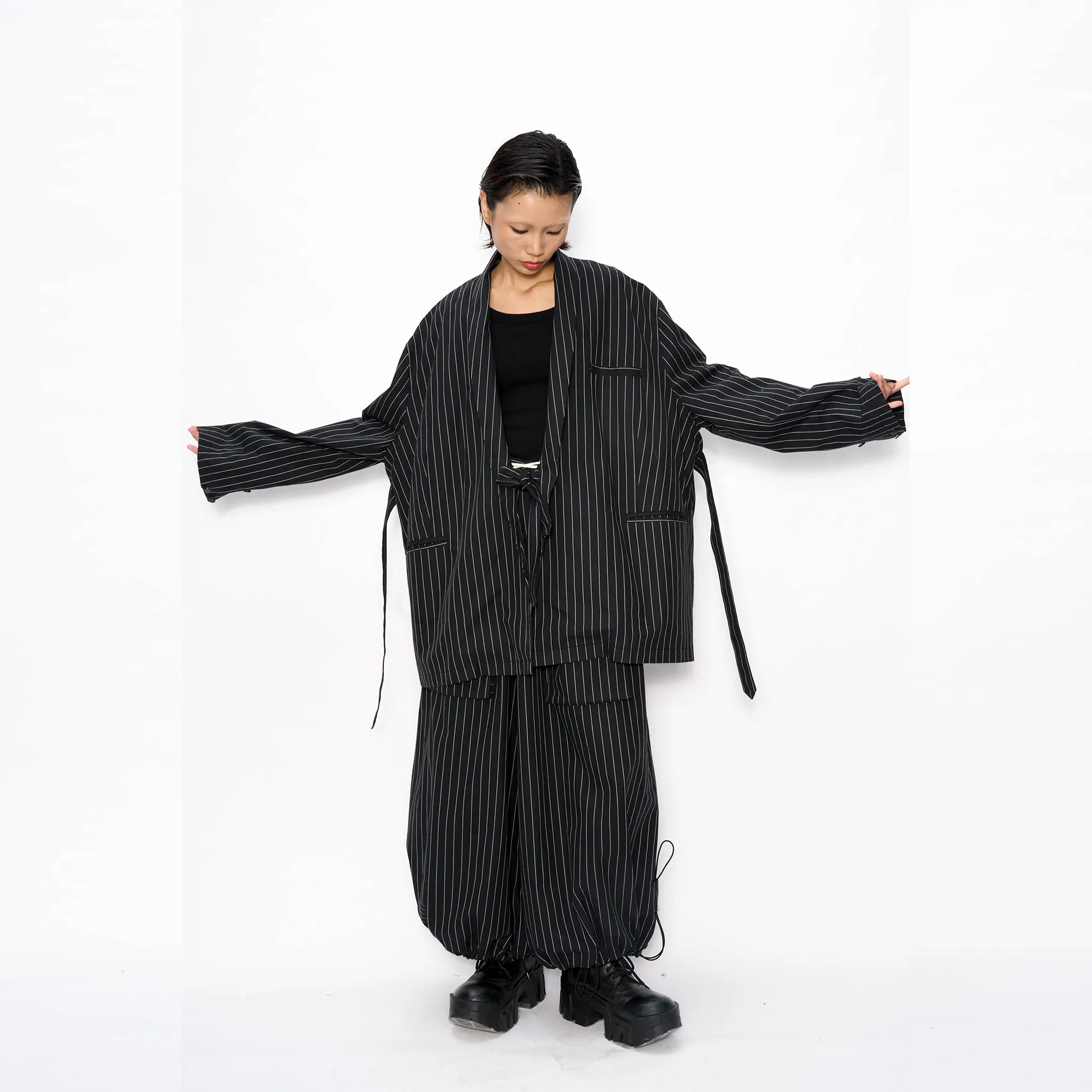 Pinstripe Kimono Jacket