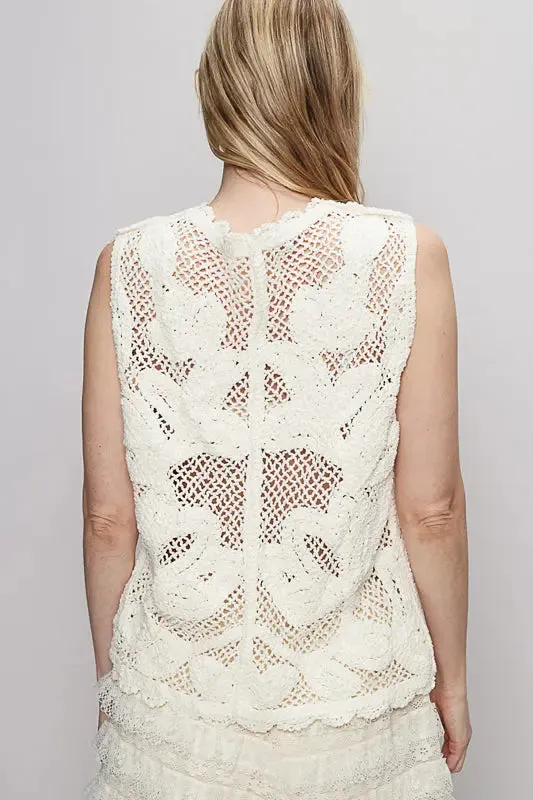 Pol Clothing Inc. Willow Crochet Vest – Boho-Chic & Effortless Layering