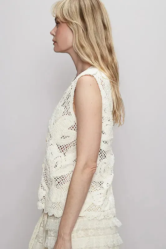 Pol Clothing Inc. Willow Crochet Vest – Boho-Chic & Effortless Layering