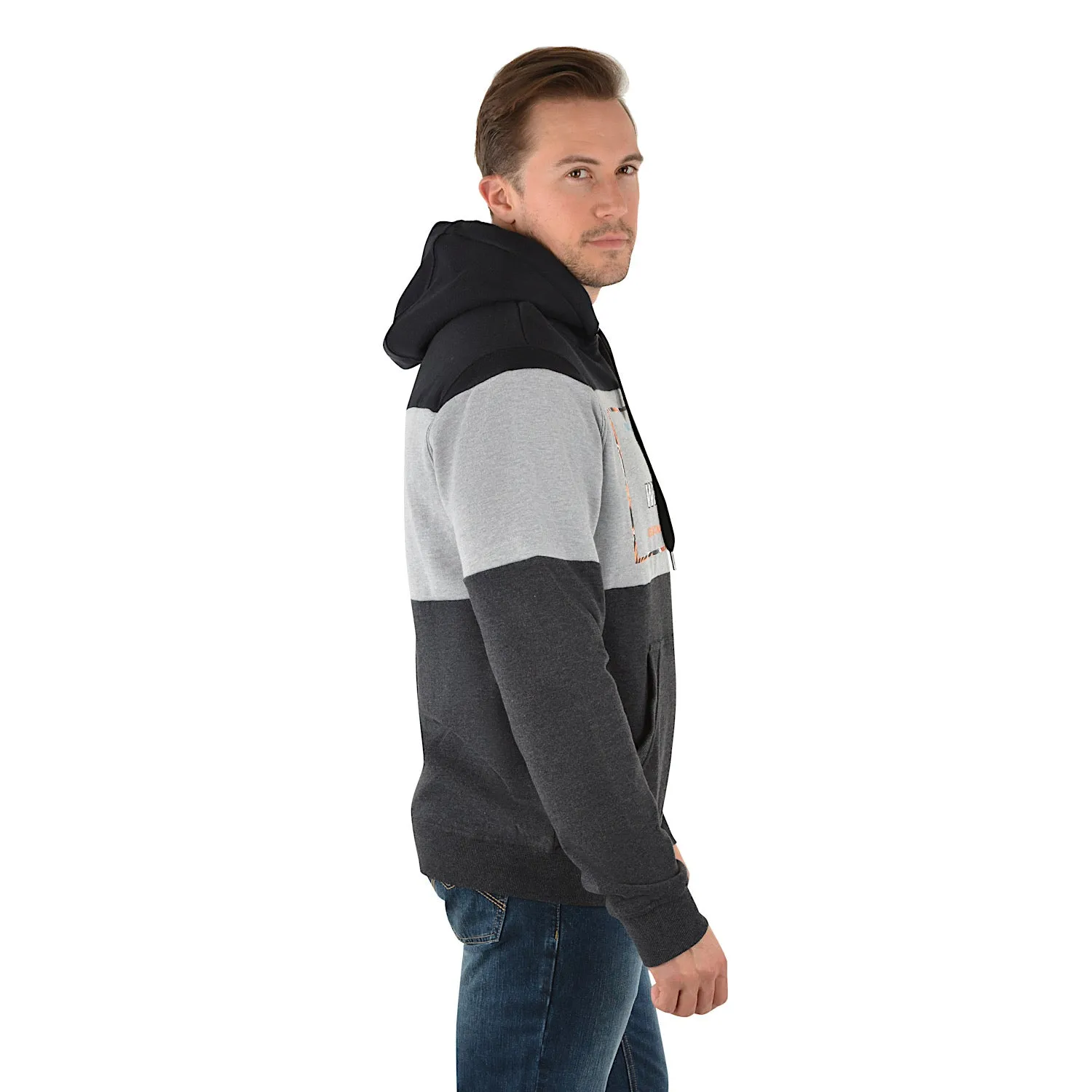 Pure Western Men's Watson Pullover Hoodie-Black/Charcoal