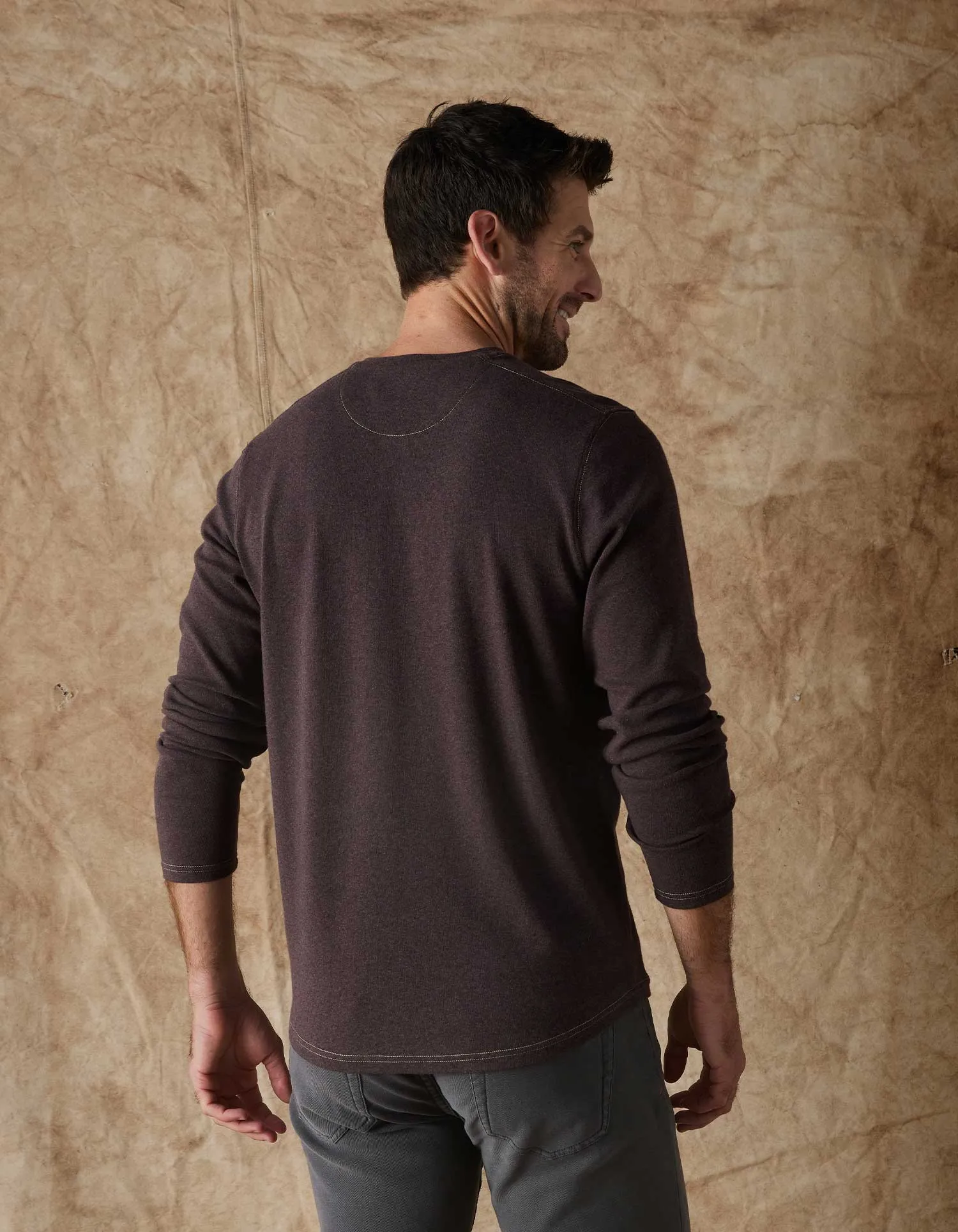 Puremeso Two Button Henley in Java