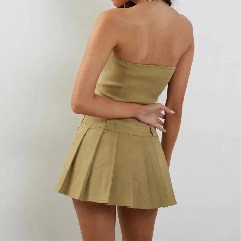 Rael Bustier Pleated Mini Dress