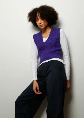 R&B Elizabeth Cable Vest in Purple