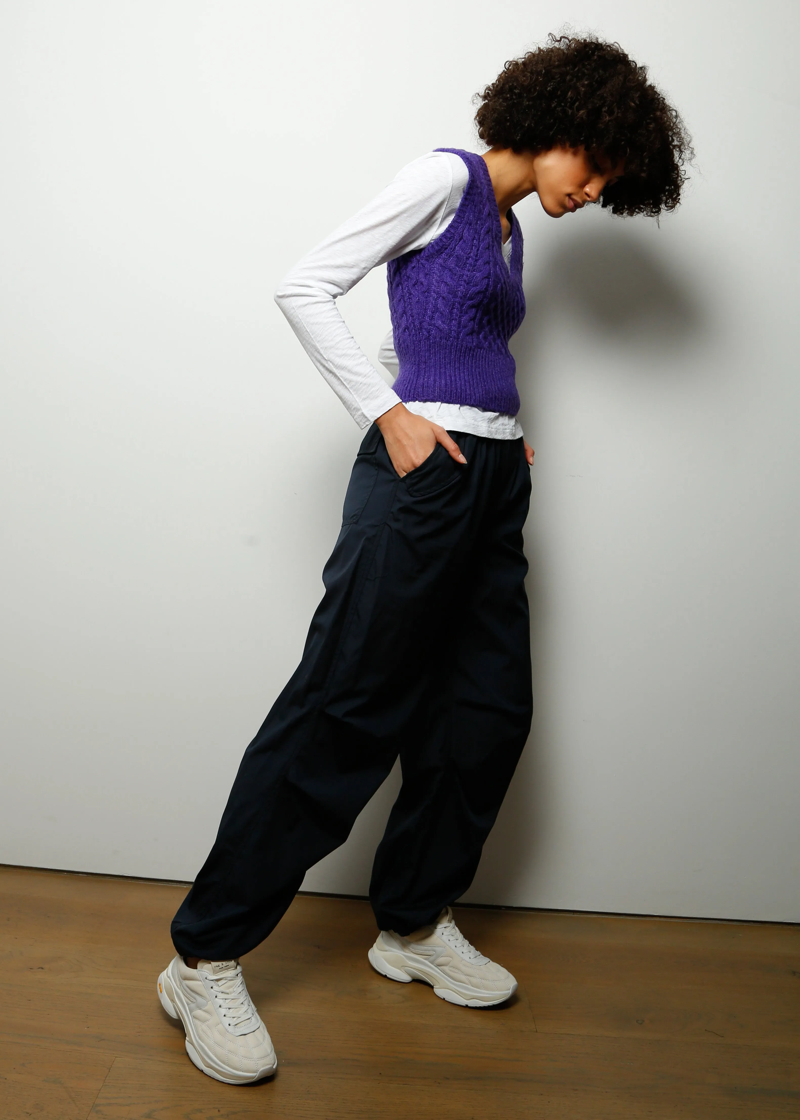 R&B Elizabeth Cable Vest in Purple