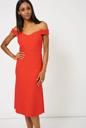 Red Sweetheart Off Shoulder Dress