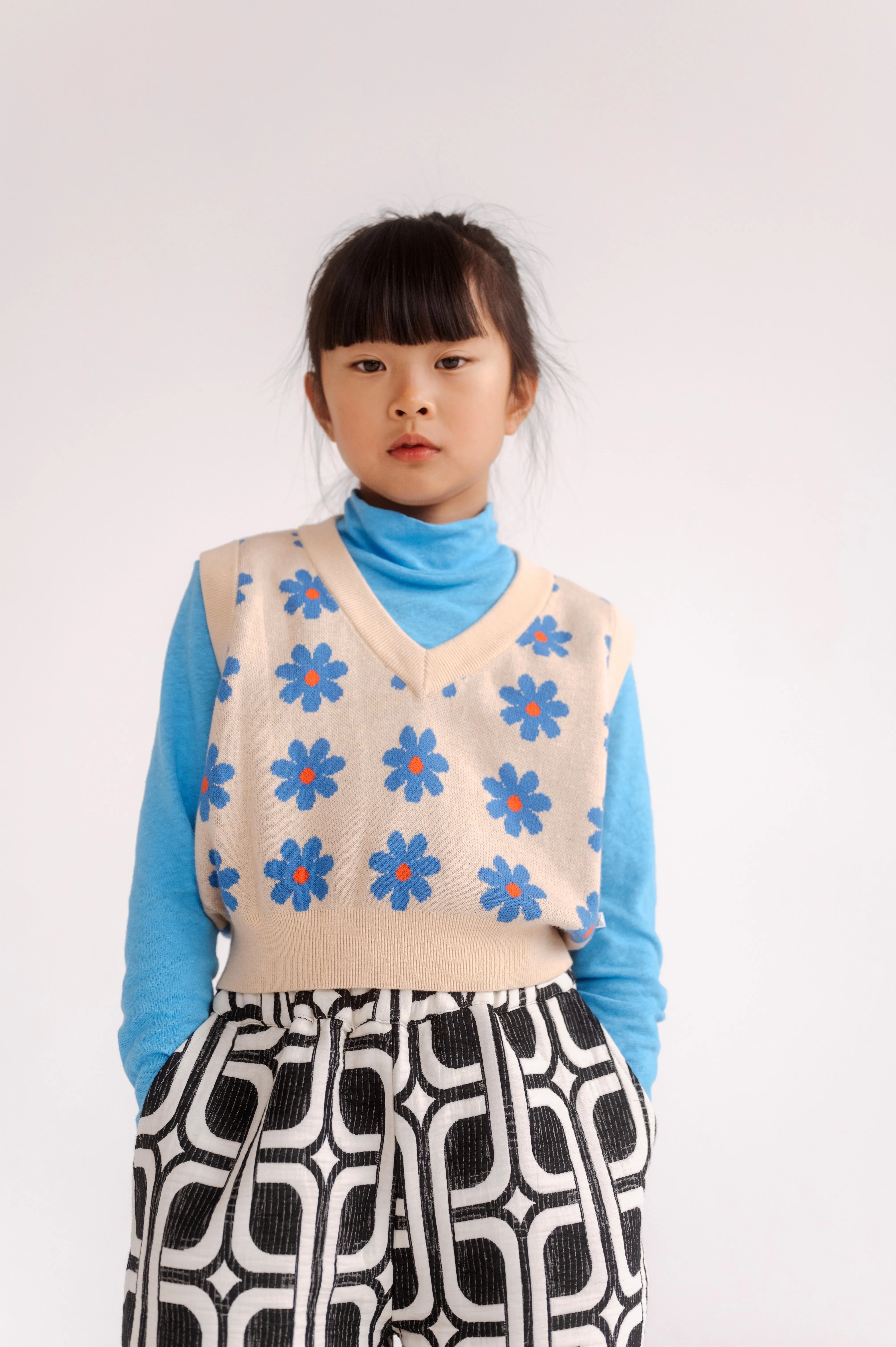 REPOSE / Turtle Neck - air blue