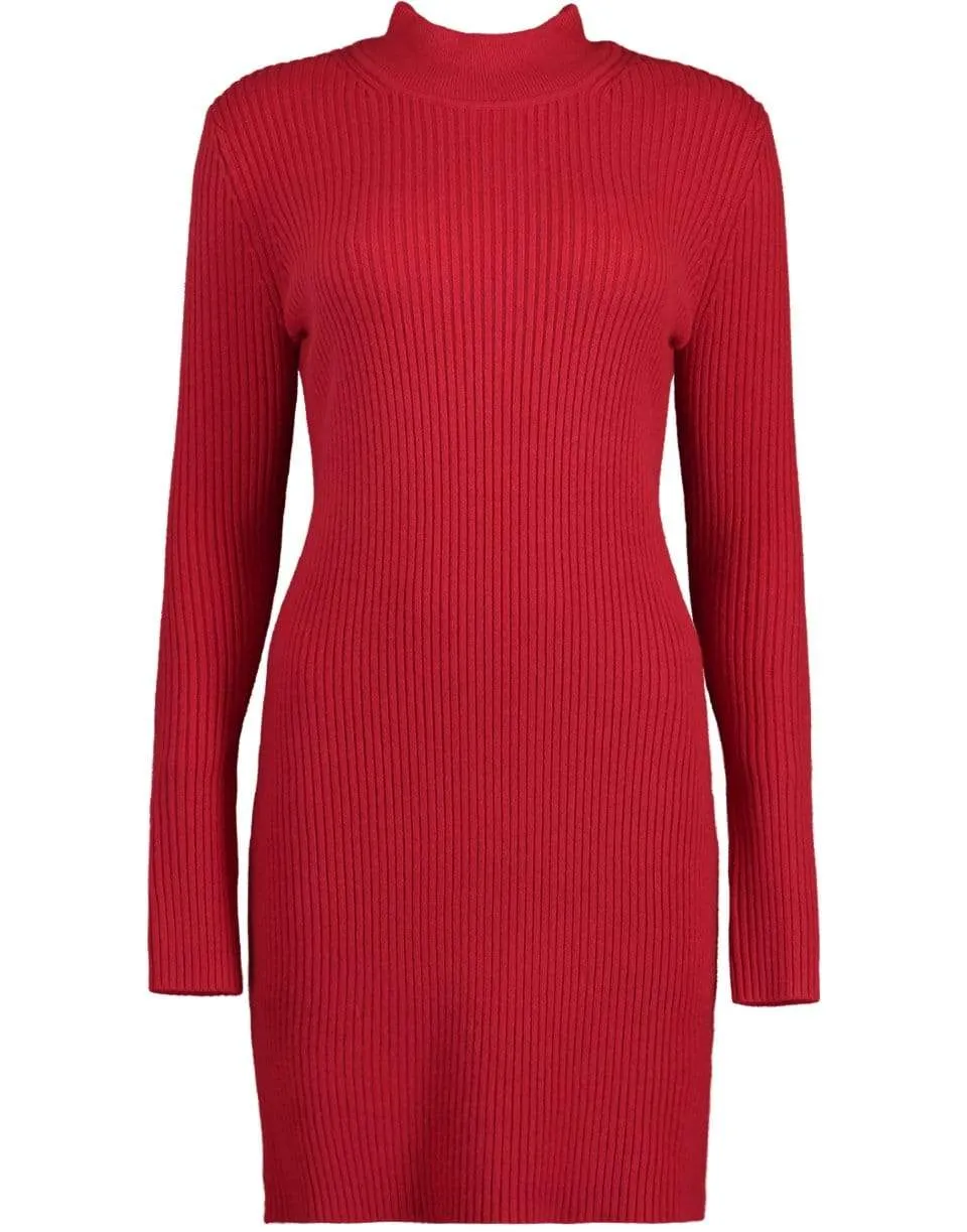 Ribbed Turtleneck Body Dress