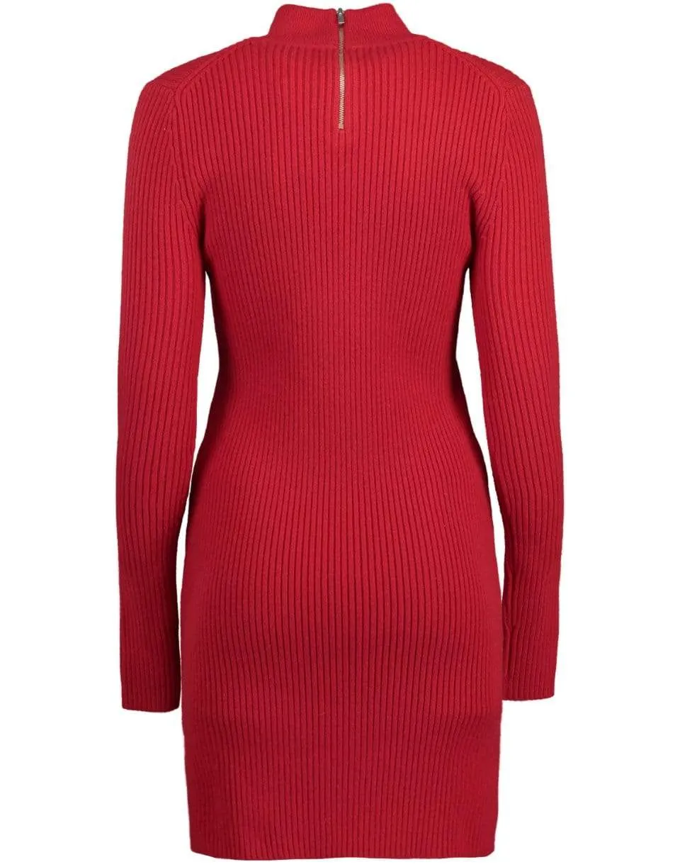 Ribbed Turtleneck Body Dress