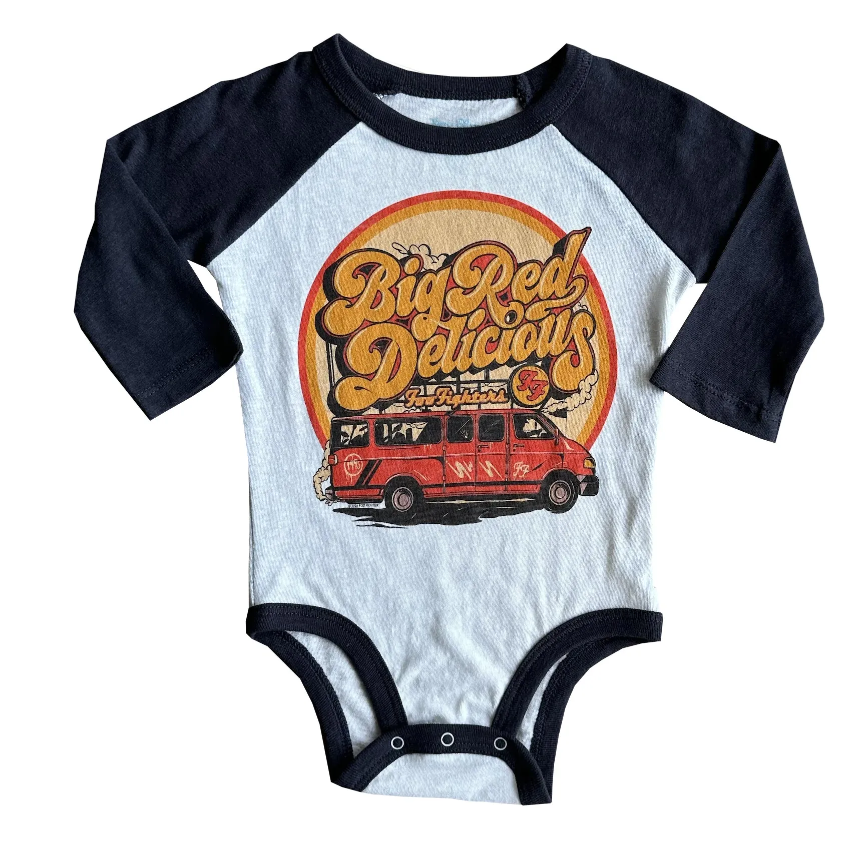 Rowdy Sprout Foo Fighters Van Long Sleeve Raglan Bodysuit
