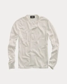 RRL Waffle-Knit Henley Shirt - Paper White