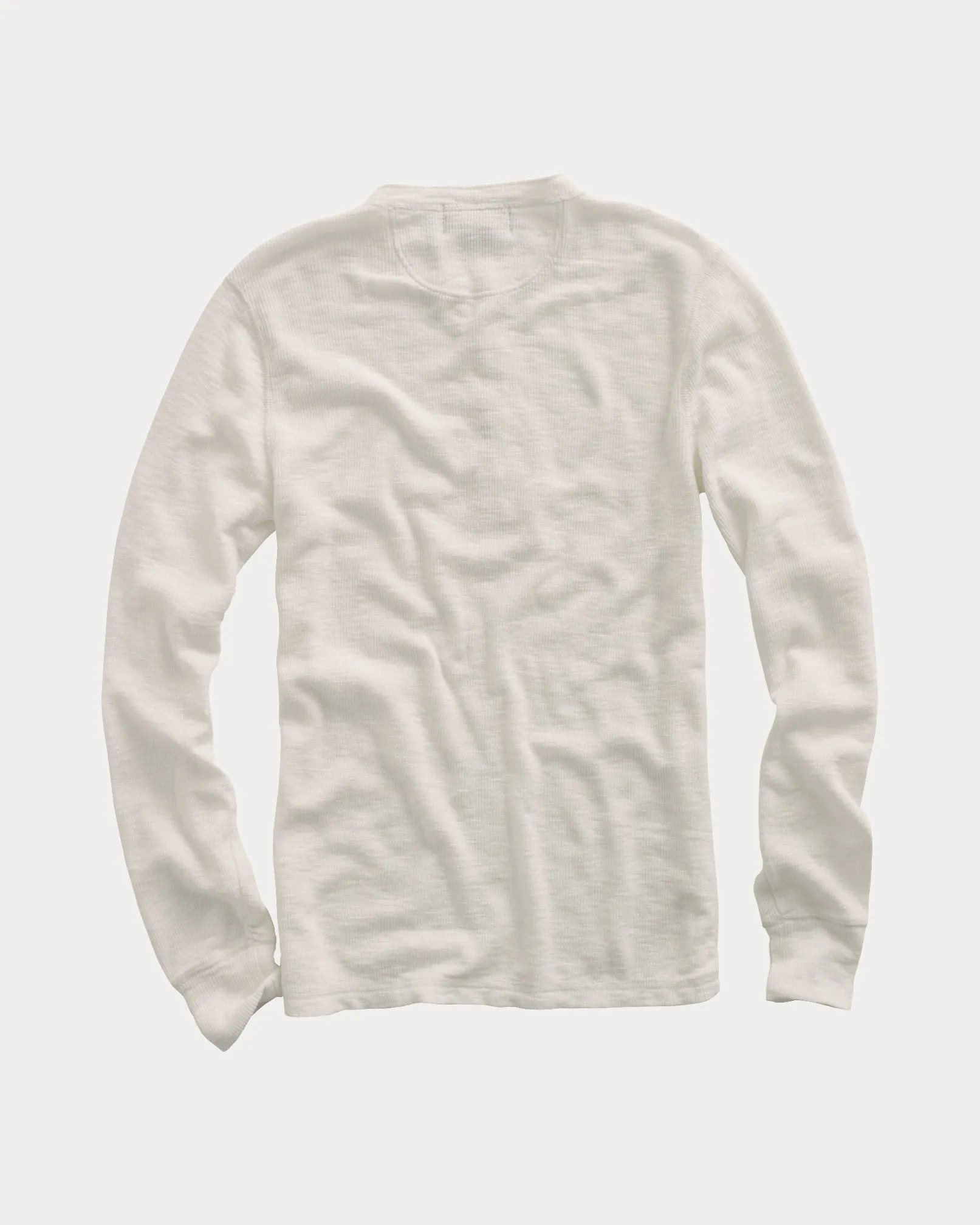 RRL Waffle-Knit Henley Shirt - Paper White