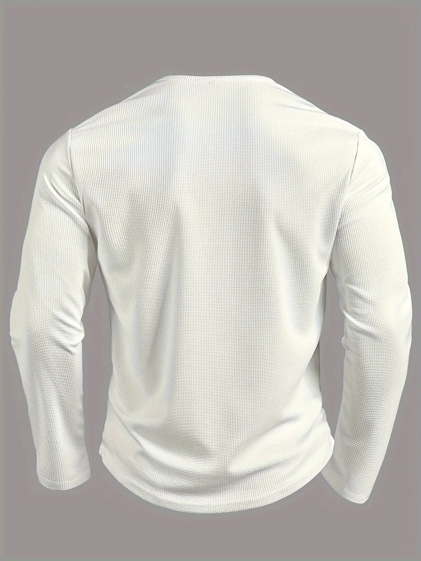 RustTui - Heren Lange Mouw Wafelgebreide Henley Shirt met Contrasterende Knoopsluiting