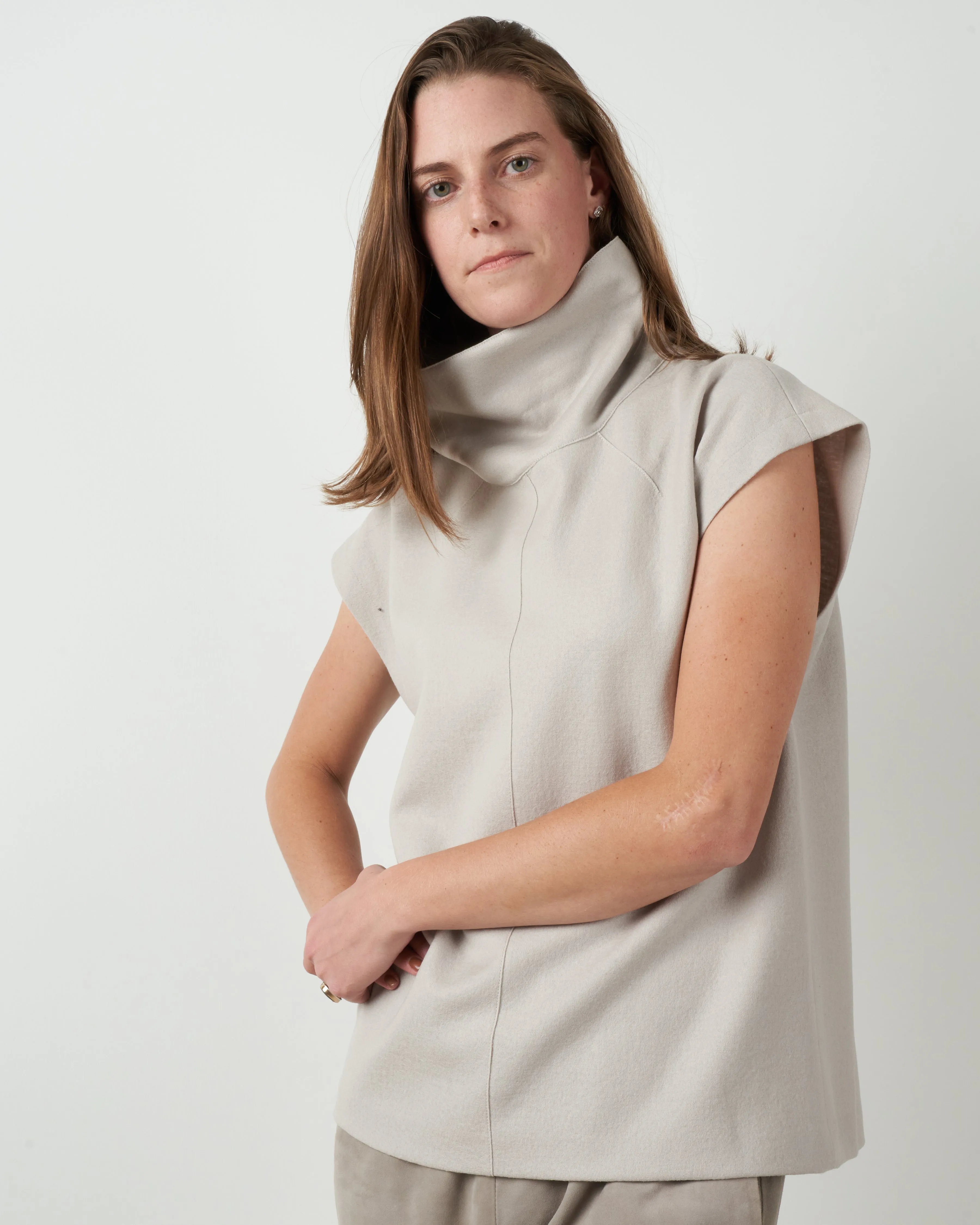 seamed turtleneck - mink