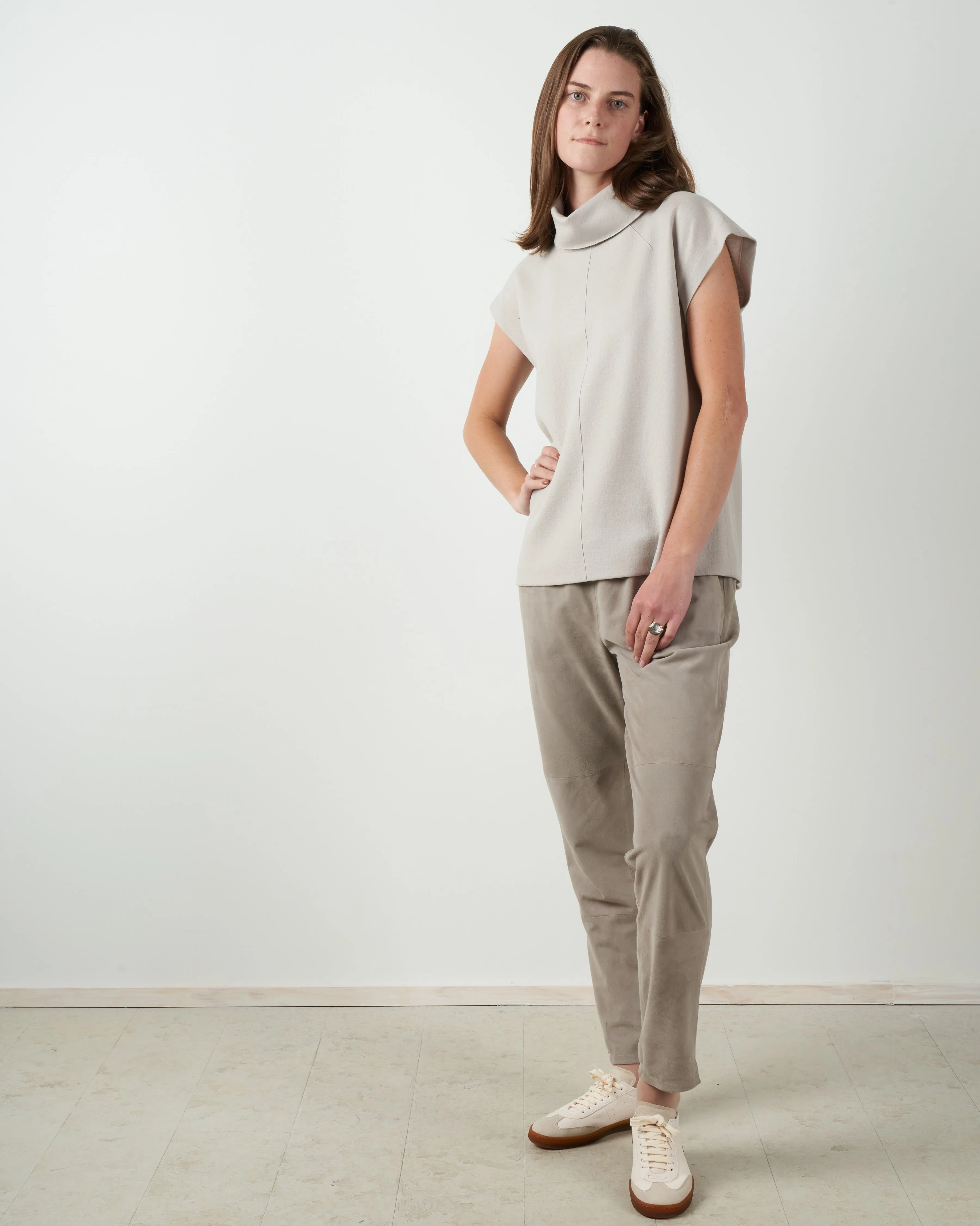 seamed turtleneck - mink